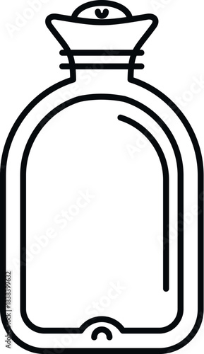 Rubber hot water bottle providing warmth and soothing pain relief