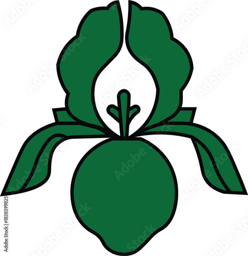 Green iris flower icon