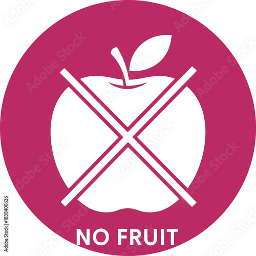 Forbidden healthy food symbol no apple sign diet restriction vector icon vector
