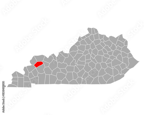 Karte von Webster in Kentucky