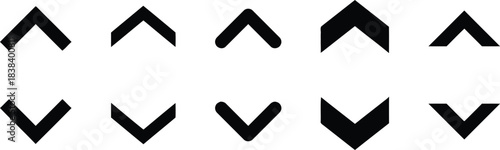 web, various, upwards, design, styles, application, chevron, background., interface, miscellaneous, element, direction, simple, bottom, icons, forward, arrow, background, isolated, pointer, black, bac