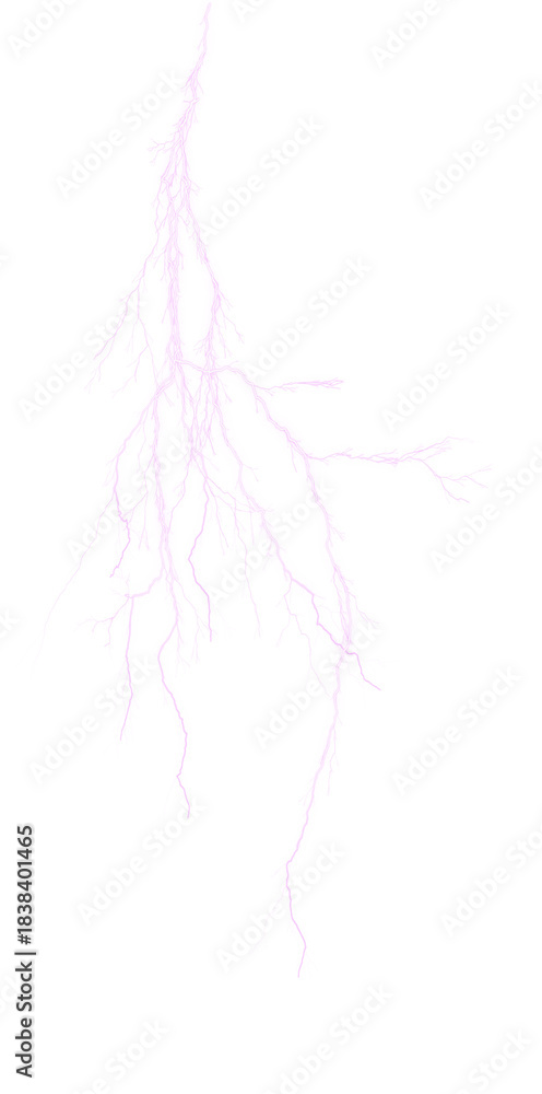 Obraz premium Lightning Strike Bolt PNG Transparent Overlay – Realistic Electric Energy Flash with Glow