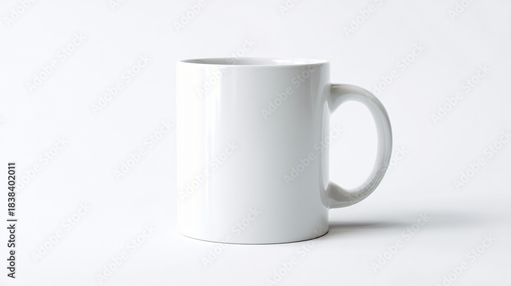 Fototapeta premium Blank white ceramic coffee mug isolated on white background