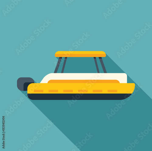 Motorboat icon representing water transport, travel, and summer vacation