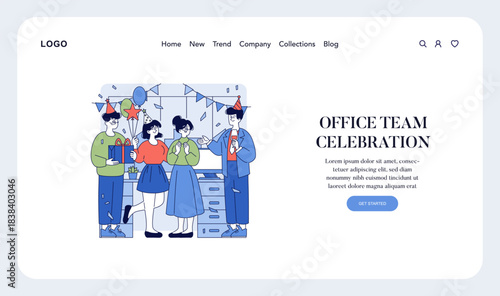 Office Party Celebration with Gifts and Laughter Vector