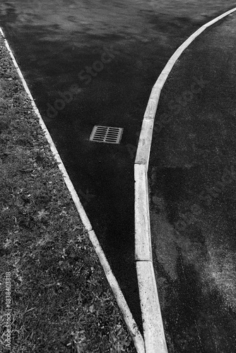 Painted white line on the road