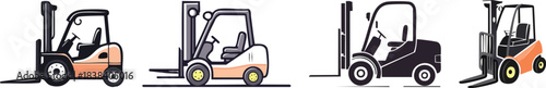 Industrial forklift icon with clean bold line style minimal vector design for modern use