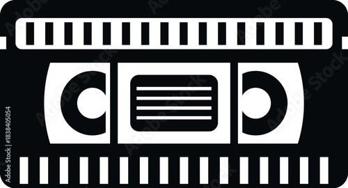Vhs tape icon representing retro video and recording technology from the 80s and 90s
