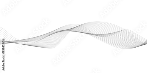 Technology and business wave lines on transparent background. Vector curve wave line seamless pattern. Gray curved line for banner design and frequency sound wave line. Future technology concept.