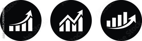 graph, chart, analytics, data, statistics, growth, increase, progress, success, finance, business, economy, trend, upward, arrow, line, bar, diagram, concept, icon, symbol, design, element, white, bla