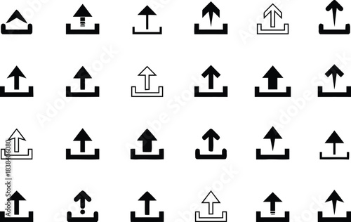 web, data, upwards, design, styles, application, background., interface, miscellaneous, element, collection, icons, large, background, isolated, black, arrow, from, variations, keywords:, featuring