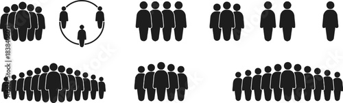 group, people, crowd, icon, silhouette, figure, person, man, woman, team, community, society, gathering, public, mass, collection, set, symbol, representation, unity, together, multiple, arrangement, 