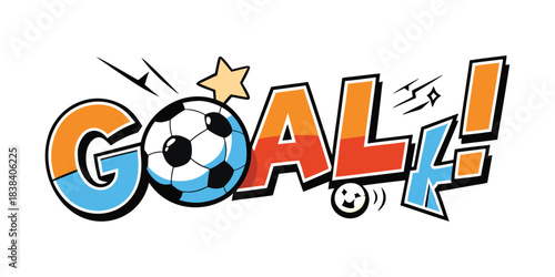 Cute soccer sticker sheet collection, kawaii cartoon vector illustrations of football elements, trophy and fan gear with white border.