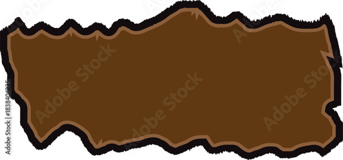 Rustic torn brown paper banner shape perfect for vintage announcements or aged parchment design elements