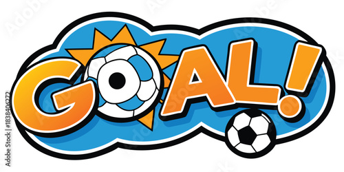 Cute soccer sticker sheet collection, kawaii cartoon vector illustrations of football elements, trophy and fan gear with white border.