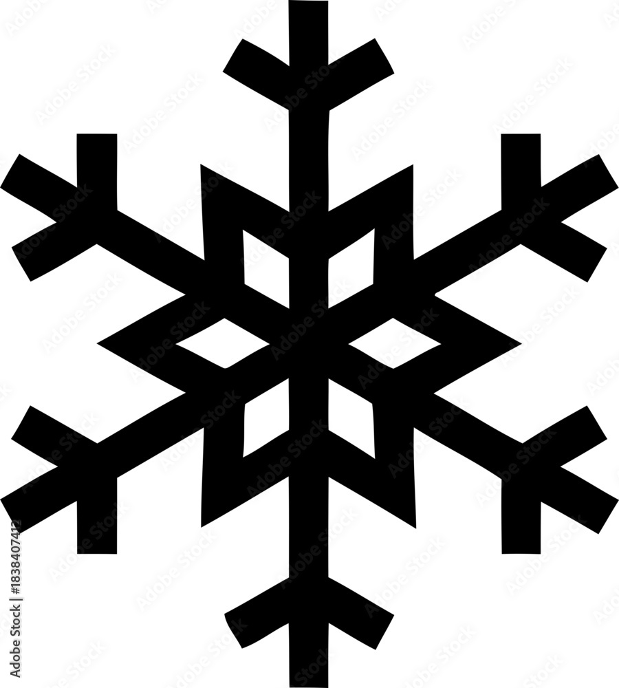 Obraz premium Snowflake icon . Winter snow flakes, Cold weather symbol. Vector illustration !