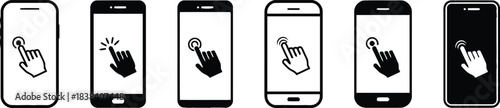 technology, touch, action, indicating, error, smartphone, smartphones, failed, click, icon, collection, press, phone, depicting, select, design, symbols, miscellaneous, keywords:, icons, interaction, 