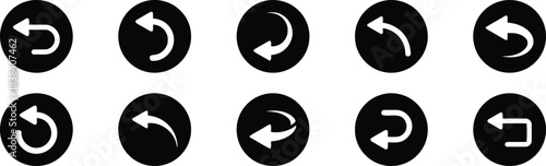 web, design, control, modern, white, action, styles, background., interface, circular, background, redo, black, clockwise, miscellaneous, element, undo, refresh, app, simple, direction