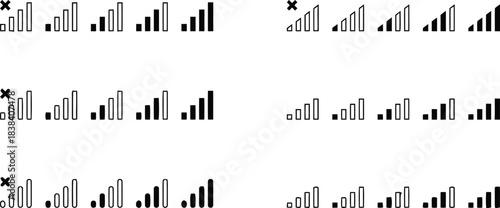 web, data, network, displayed, design, signal, application, mobile, interface, connectivity., miscellaneous, element, indicating, collection, icons, bars, background, isolated, cellular, keywords:, wi