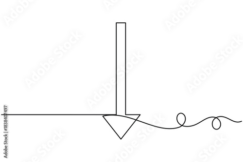 Upload and download icon continuous one line drawing on white background minimalist arrow sign symbol outline vector illustration