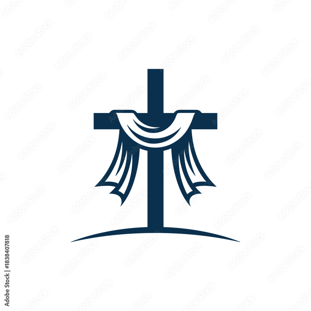 Fototapeta premium Christian Cross Draped Cloth Icon