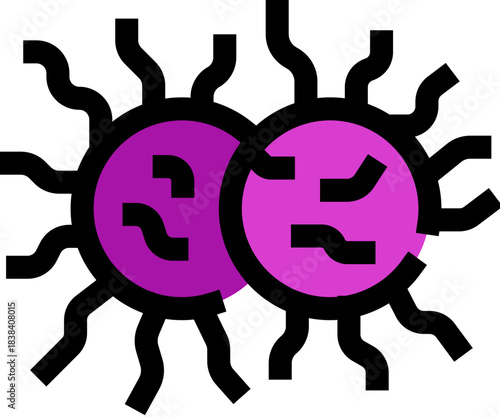 Germs or bacteria multiplying causing infection and disease