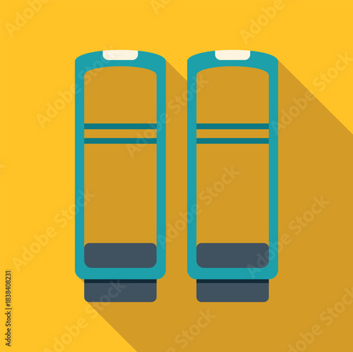 Two electronic article surveillance sensors forming a security gate in a flat design