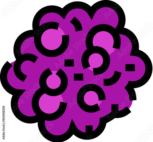 Malignant tumor cancer cell medical illustration icon