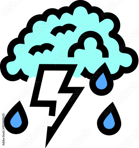 Cloud producing rain and lightning thunderstorm weather