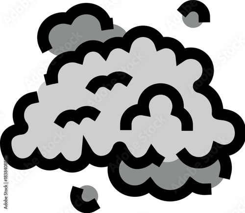 Abstract smoke cloud effect spreading dust pollution