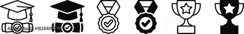 winner, medal, error, awards, competition, failed, symbol, diploma, icon, stars., collection, scrolls, design, graduation, keywords:, victory, celebration, education, icons, honor, illustration, certi