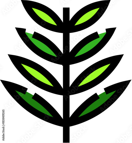 Green plant sprout icon representing botany and nature