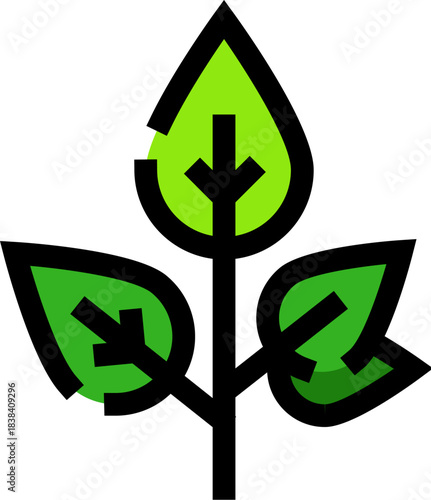 Green plant sapling icon representing nature and ecology