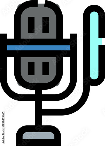 Microphone icon representing sound recording, podcasting, and broadcasting concept