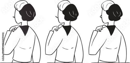 Adobe Illustrator Artwork  set of working women backs in formal wear editable vector illustration
