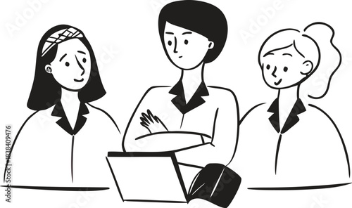 Adobe Illustrator Artwork  set of working women backs in formal wear editable vector illustration
