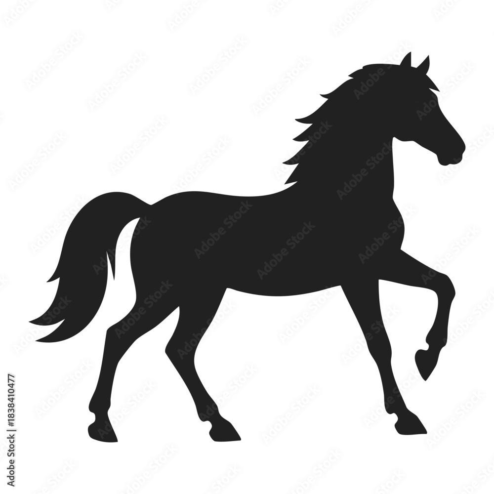 Obraz premium horse silhouette flat vector icon