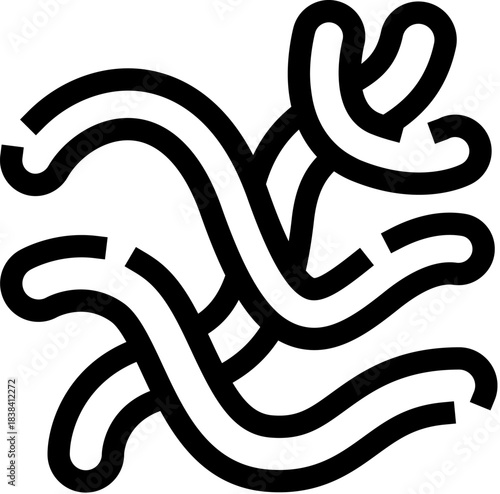 Abstract tangled line icon representing parasites or internal organs