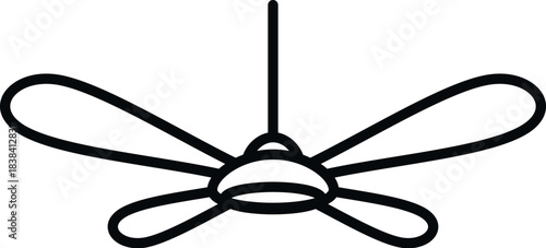 Ceiling fan generating airflow for cooling rooms