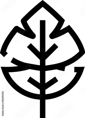 Leaf icon ecology symbol showing growth and nature