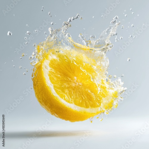Capture  of circular lemon juice splash