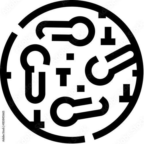 Petri dish cultivating bacteria or microorganisms icon