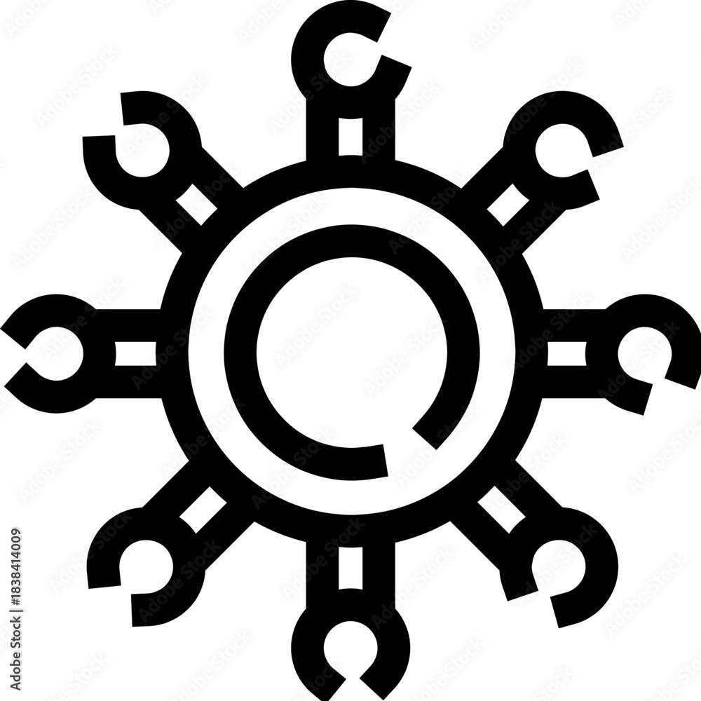 Obraz premium Settings icon representing configuration, tools, and maintenance