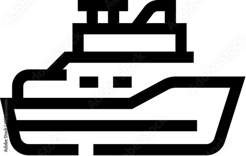 Yacht boat icon representing marine travel and water transportation