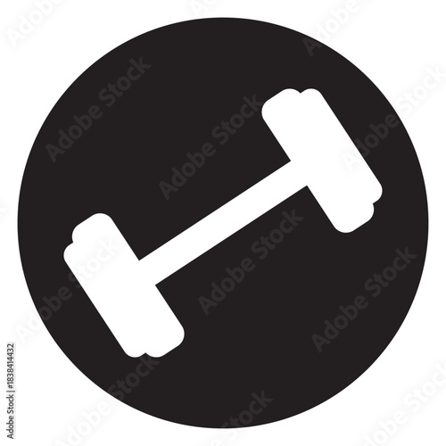dumbbells icon. dark round icon