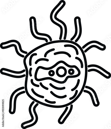 Microorganism drawing representing a virus or bacteria causing disease