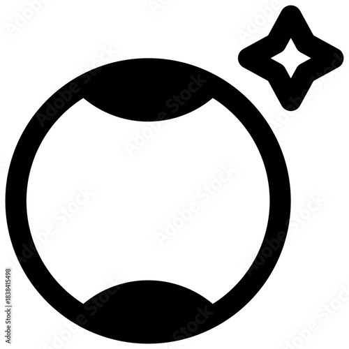 Light reflector. Outlined stroke vector icon with black-filled details.