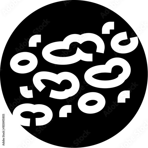 Petri dish icon showing microorganisms or cells
