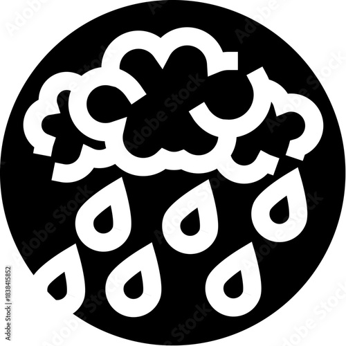 Rain cloud icon showing falling raindrops weather forecast
