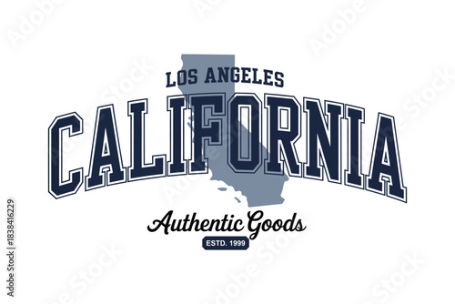 Los Angeles California College Style Athletic Typography T-Shirt Design Vector for apparel merchandise posters branding souvenirs gifts
